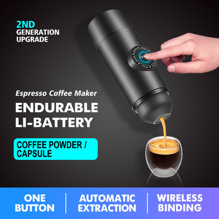 18 Bar Electric Portable Coffee Maker, Compact Travel Expresso Machine for NES Capsule & Ground Coffee