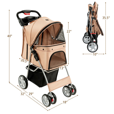 Luxury Pet Stroller for Small and Medium Pets