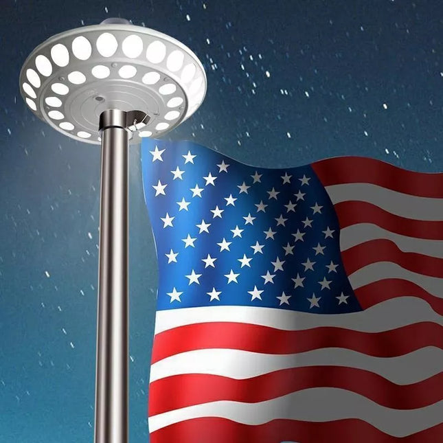 Solar Powered Flagpole Light All Night Long Last